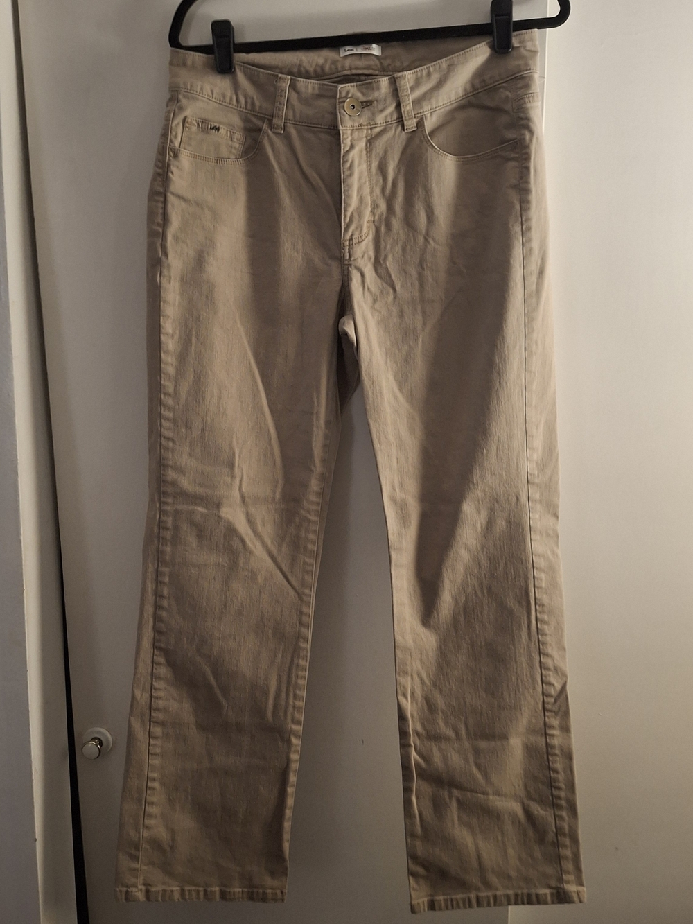 Lee Women's Khaki Low-Rise Straight-Leg Pants